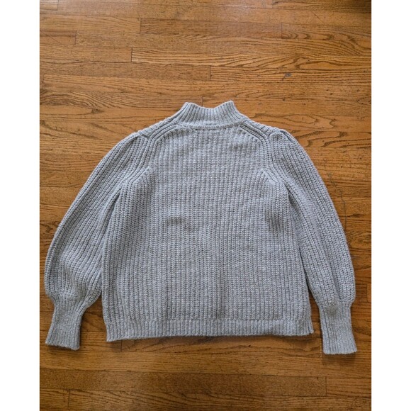 Boden Sweater Womens 14 Gray Wool Blend Chunky Knit Mock Neck - Picture 4 of 7